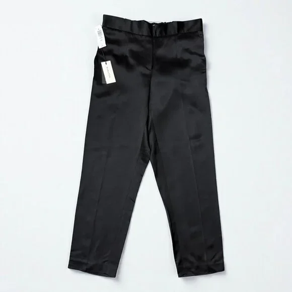NWT Aritzia Babaton Atelier Black Satin Conan Pant Women's Size 6 - Picture 3 of 10